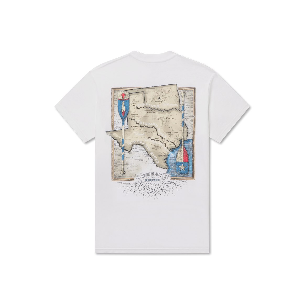 White | River Route Collection Tee | Texas & Oklahoma
