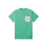 Bimini Green with Pink | Stewart Pocket Tee | Seersucker | Short Sleeve