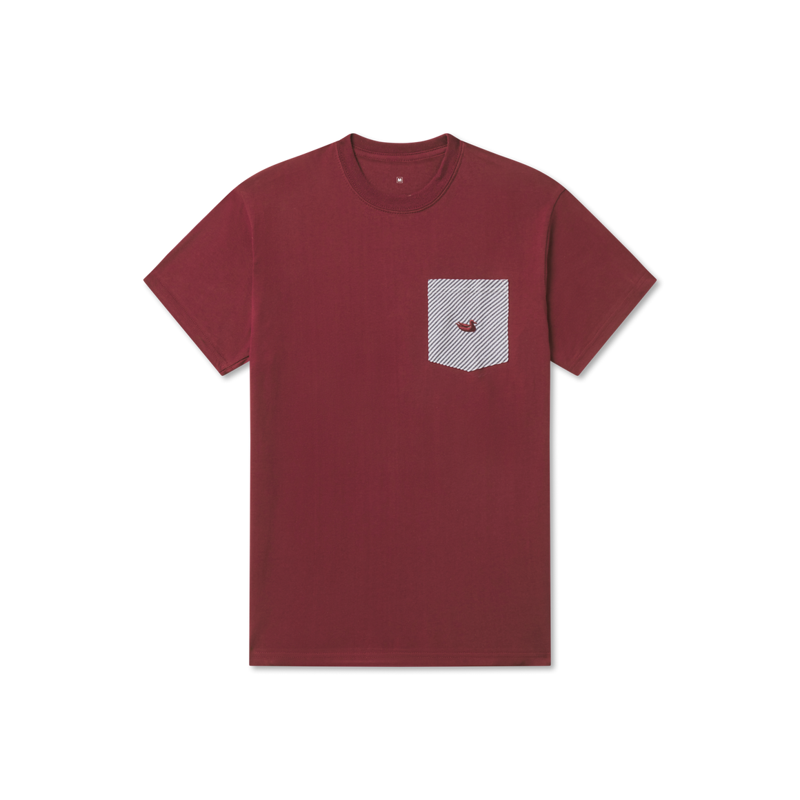 Maroon with Black Seersucker | Stewart Pocket Tee | Seersucker | Short Sleeve