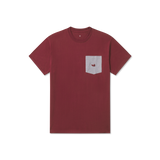 Maroon with Black Seersucker | Stewart Pocket Tee | Seersucker | Short Sleeve