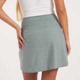 Hunter Green & White Seersucker | On Model | Skirt Back