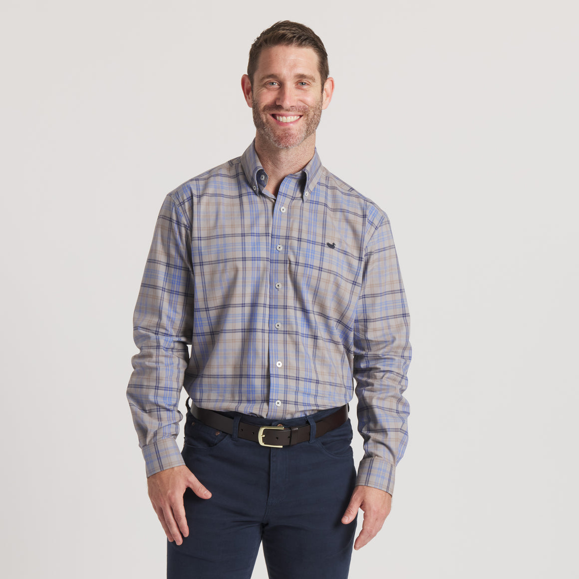 Light Gray & Royal Blue | On Model | Front