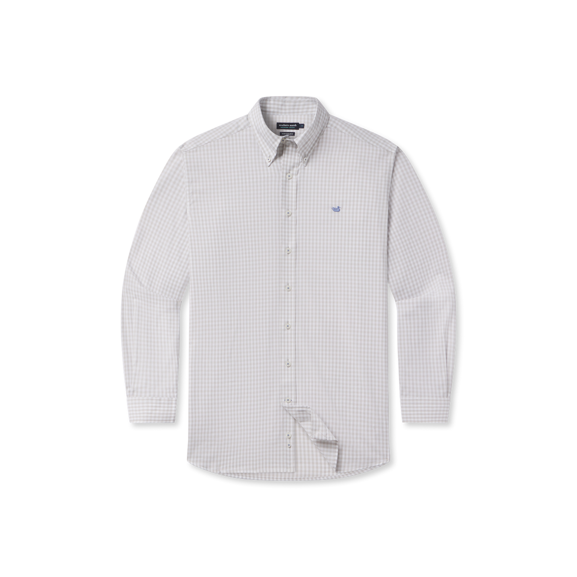 Light Gray Gingham | Brentwood Gingham Performance Dress Shirt | Front