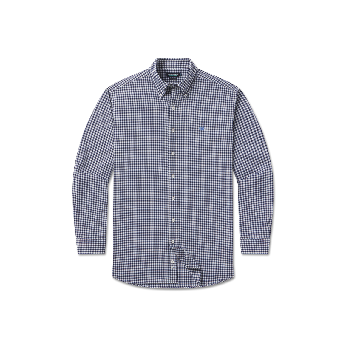 Navy Gingham | Brentwood Gingham Performance Dress Shirt | Front