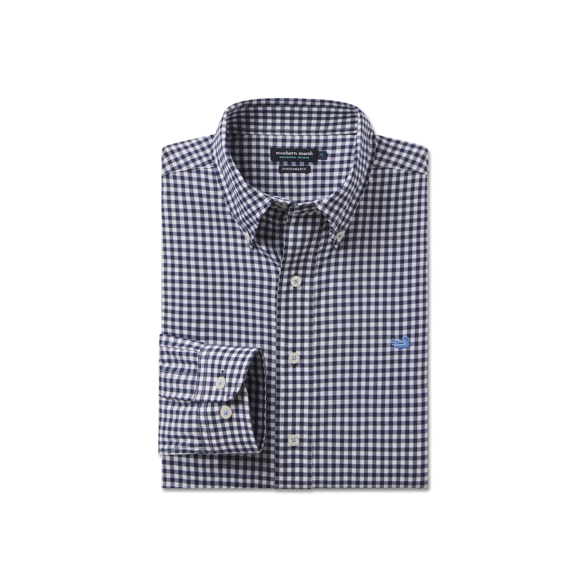 Navy Gingham | Brentwood Gingham Performance Dress Shirt