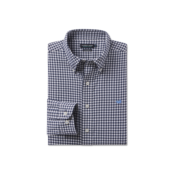 Navy Gingham | Brentwood Gingham Performance Dress Shirt