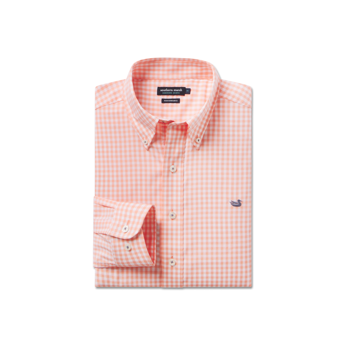 Peach Gingham | Brentwood Gingham Performance Dress Shirt