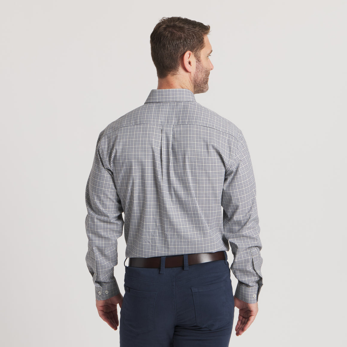 Navy & Dark Green Gingham | On Model | Back