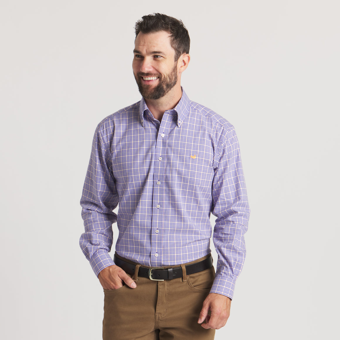 Purple & Yellow Gingham | On Model | Front