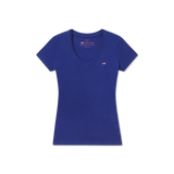 Navy with Melon Duck | Caroline V-Neck Tee | Cotton | Womens Fit T-Shirts