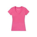 Pink with French Blue Duck | Caroline V-Neck Tee | Cotton | Womens Fit T-Shirts