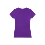 Purple with Electric Lime Duck | Caroline V-Neck Tee | Cotton | Womens Fit T-Shirts | Back