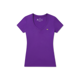 Purple with Electric Lime Duck | Caroline V-Neck Tee | Cotton | Womens Fit T-Shirts