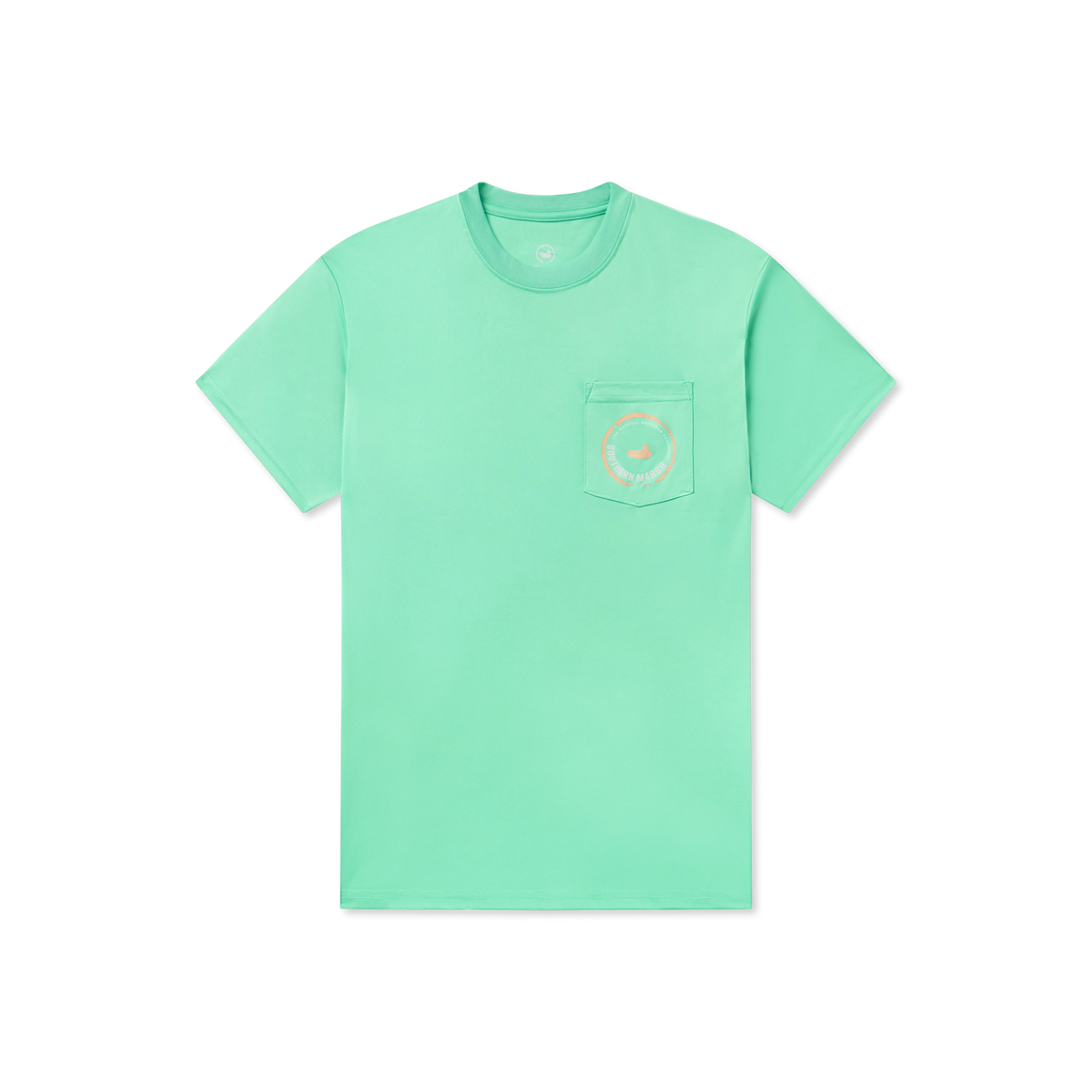 Bimini Green with Peach | FieldTec™ Pocket Tee | Short Sleeve | Front
