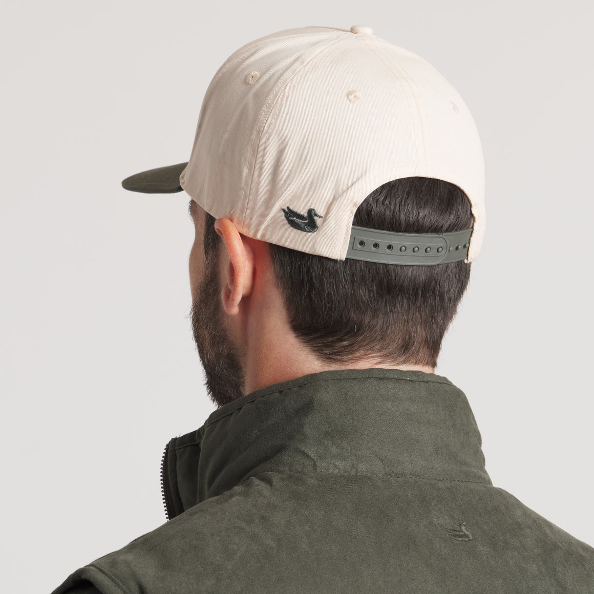 Hunter Green & White Twill | On Model Back