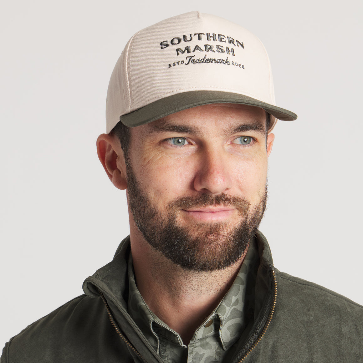 Hunter Green & White Twill | On Model Front