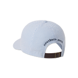 Seersucker Blue Hat with Navy Duck | Back