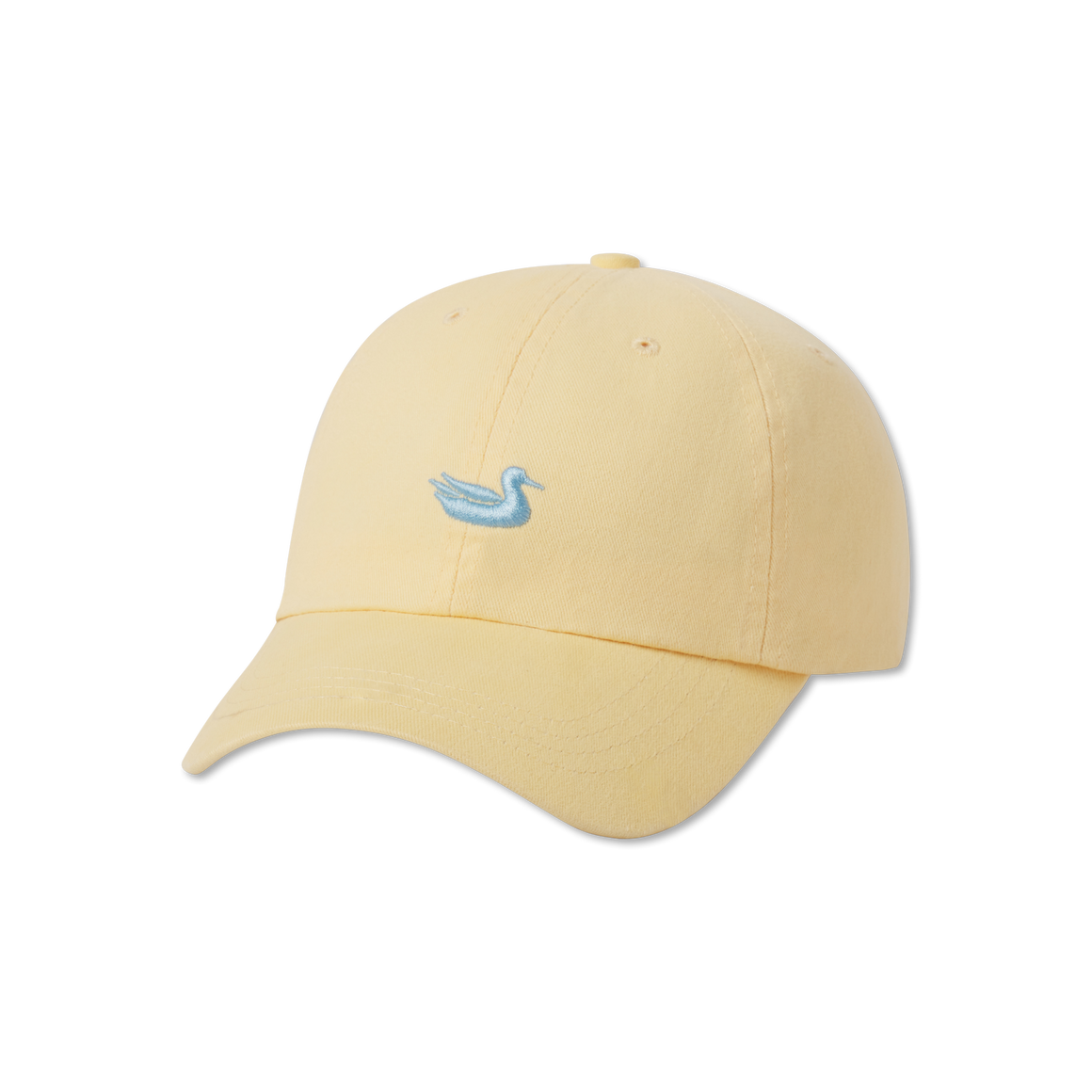 Washed Buttercream Hat with Light Blue Duck 