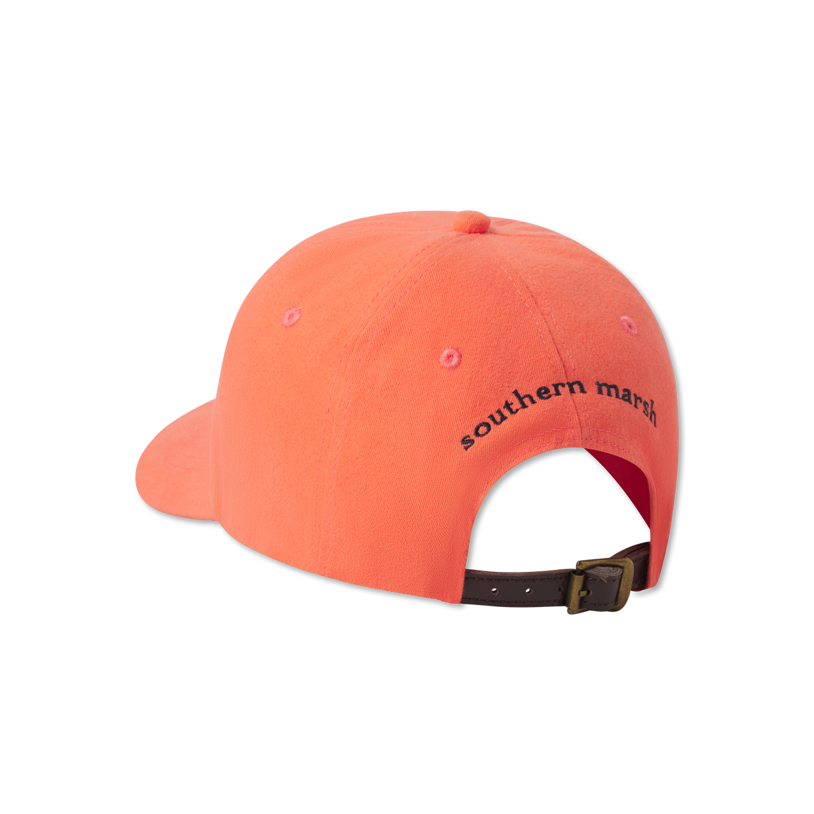 Washed Coral Hat with Navy Duck | Back