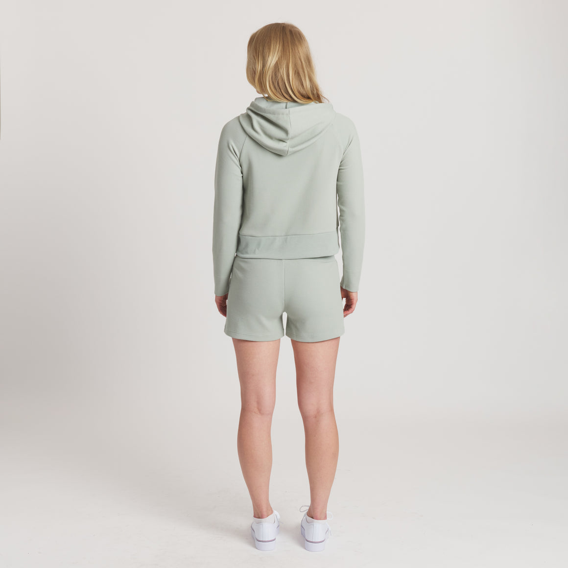 Olive Waffle Knit | ON MODEL FULL SET BACK