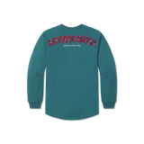 Dark Green with Tartan | Rebecca Tartan Jersey | Womens Fit Long Sleeve T-shirt | Back