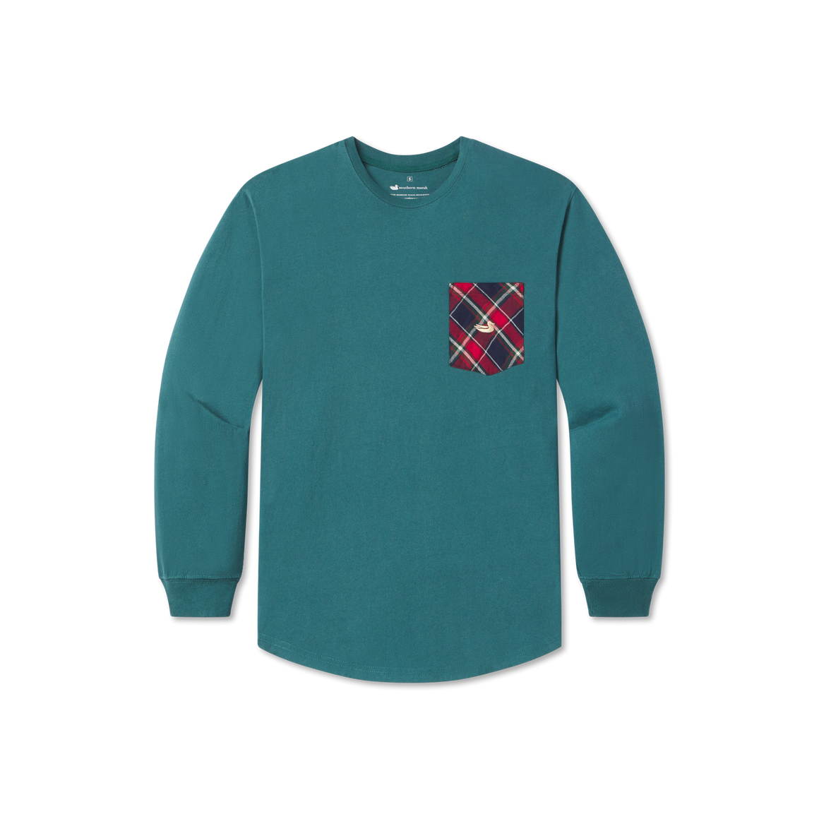 Dark Green with Tartan | Rebecca Tartan Jersey | Womens Fit Long Sleeve T-shirt