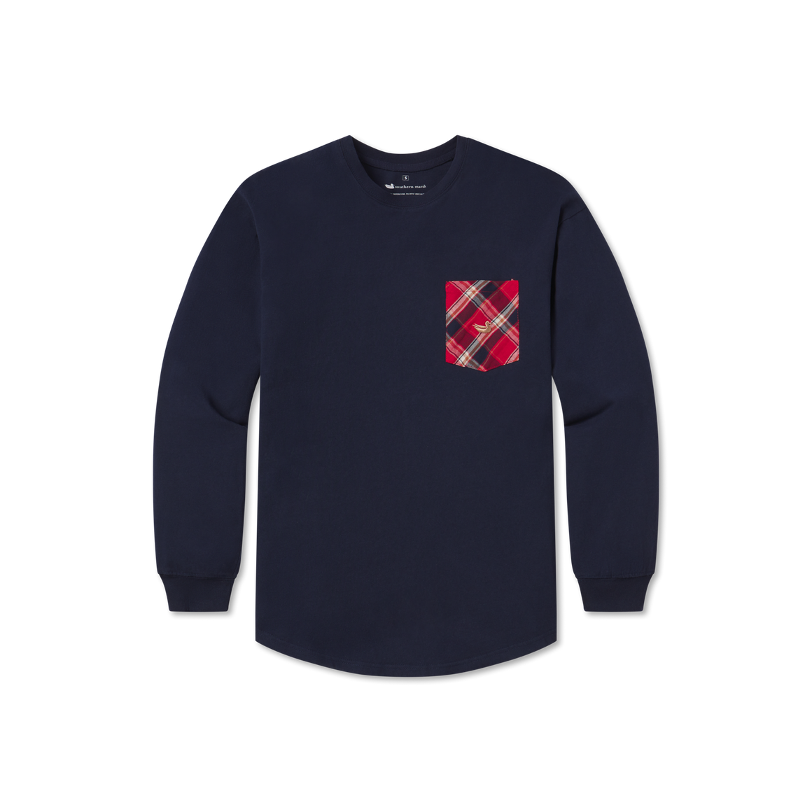 Navy with Tartan | Rebecca Tartan Jersey | Womens Fit Long Sleeve T-shirt
