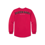 Vintage Red with Tartan | Rebecca Tartan Jersey | Womens Fit Long Sleeve T-shirt | Back