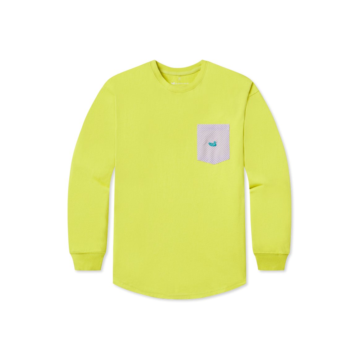Electric Lime with Pink Seersucker | Original Rebecca Jersey | Womens Fit Long Sleeve T-Shirt