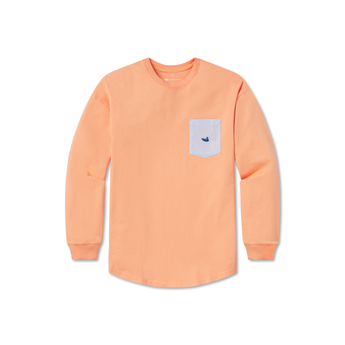 Melon with Blue Seersucker | Original Rebecca Jersey | Womens Fit Long Sleeve T-Shirt