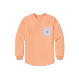 Melon with Blue Seersucker | Original Rebecca Jersey | Womens Fit Long Sleeve T-Shirt