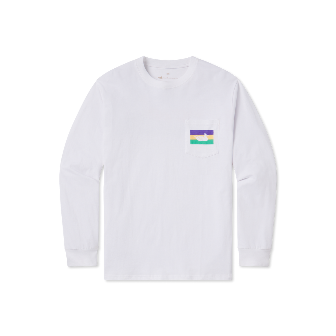 White | Color Bands Tee | Mardi Gras