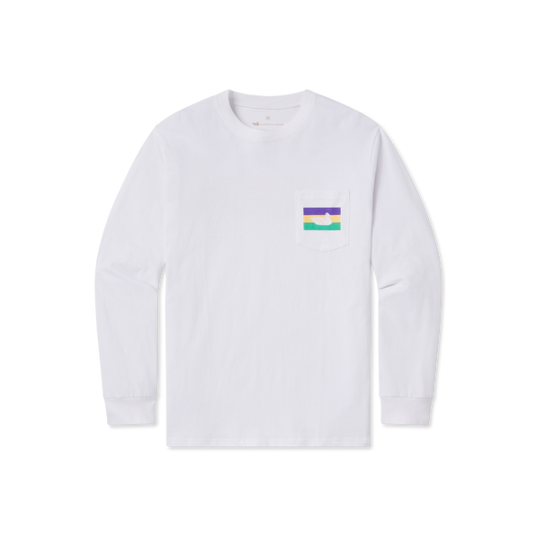 White | Color Bands Tee | Mardi Gras