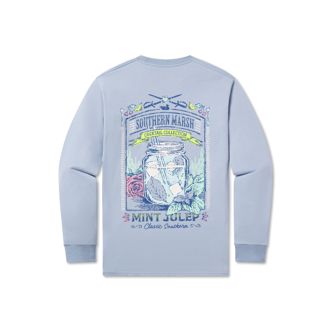 Light Blue | Cocktail Tee | Mint Julep | Long Sleeve