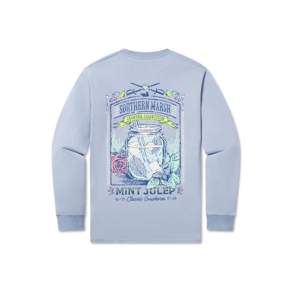 Light Blue | Cocktail Tee | Mint Julep | Long Sleeve