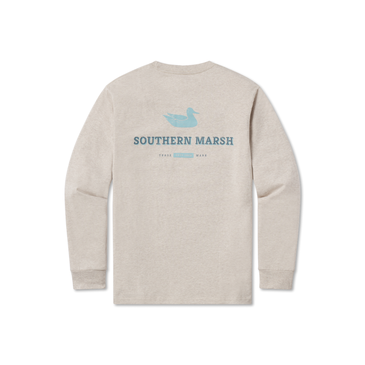 Washed Oatmeal | Trademark Duck Tee | Long Sleeve T-Shirt | Southern Soft Pocket Tee