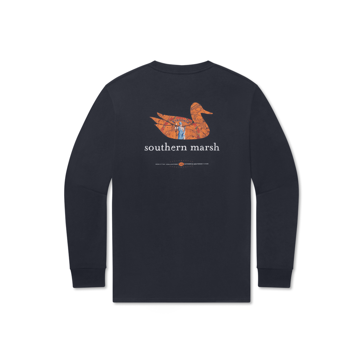 Navy | Authentic Heritage Tee | Virginia | Long Sleeve 