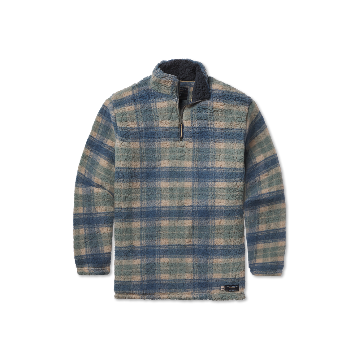 Tan and Slate | Andover Plaid Sherpa Pullover 