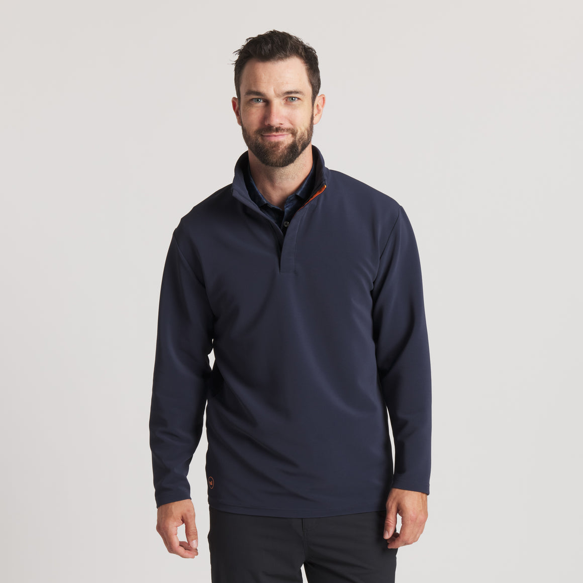 Navy With Orange | On Model Front