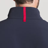Navy With Red | On Model Collar Details 2