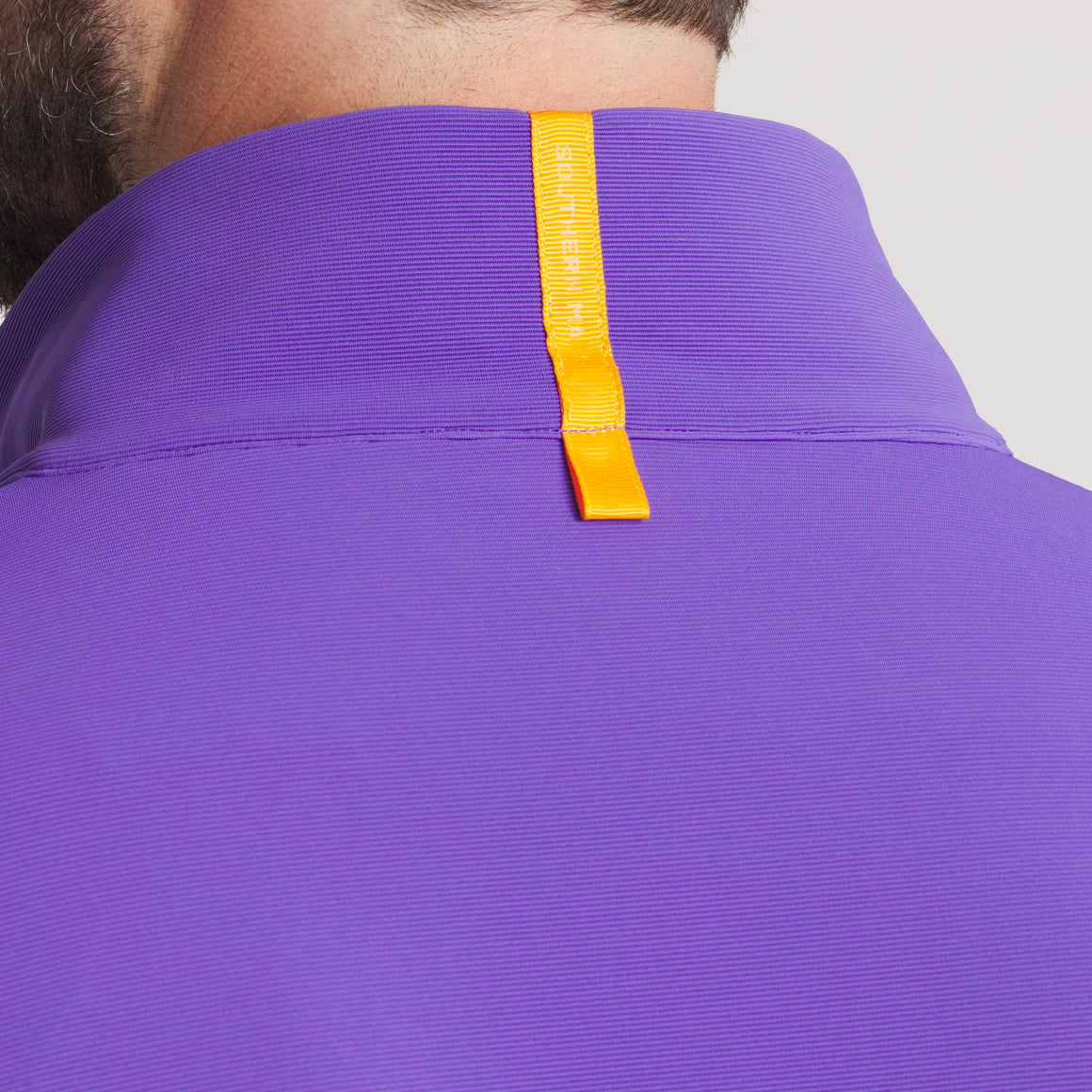 Purple With Yellow | On Model Collar Details