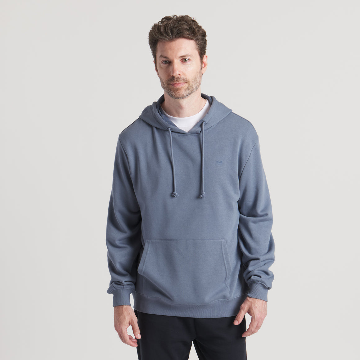 Arlington Blue Pullover | On model Front