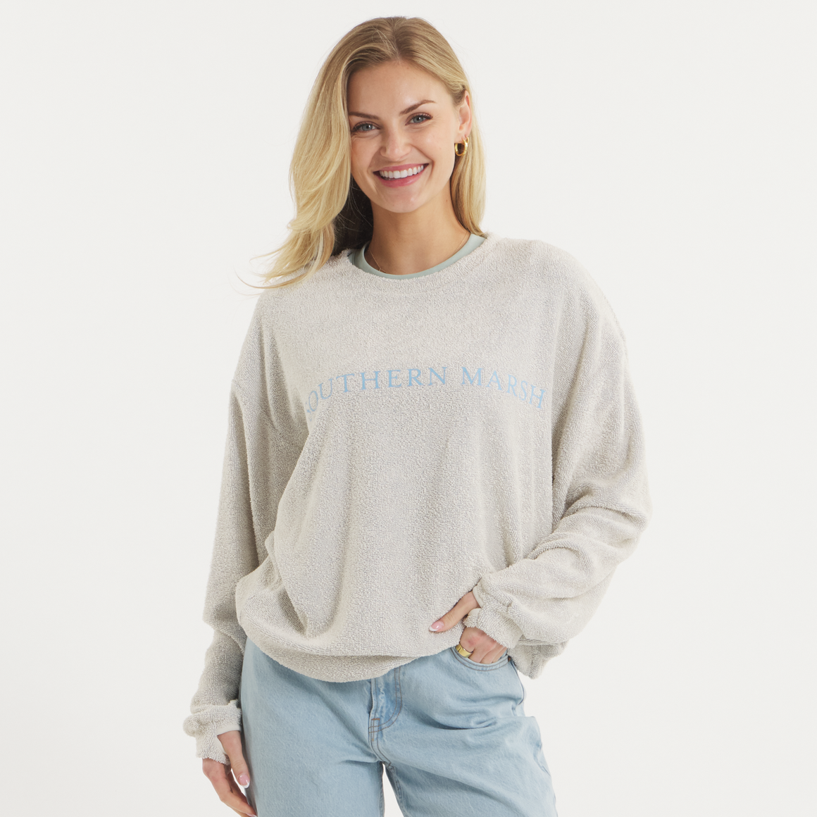 Ash Gray Terry | ON MODEL FRONT
