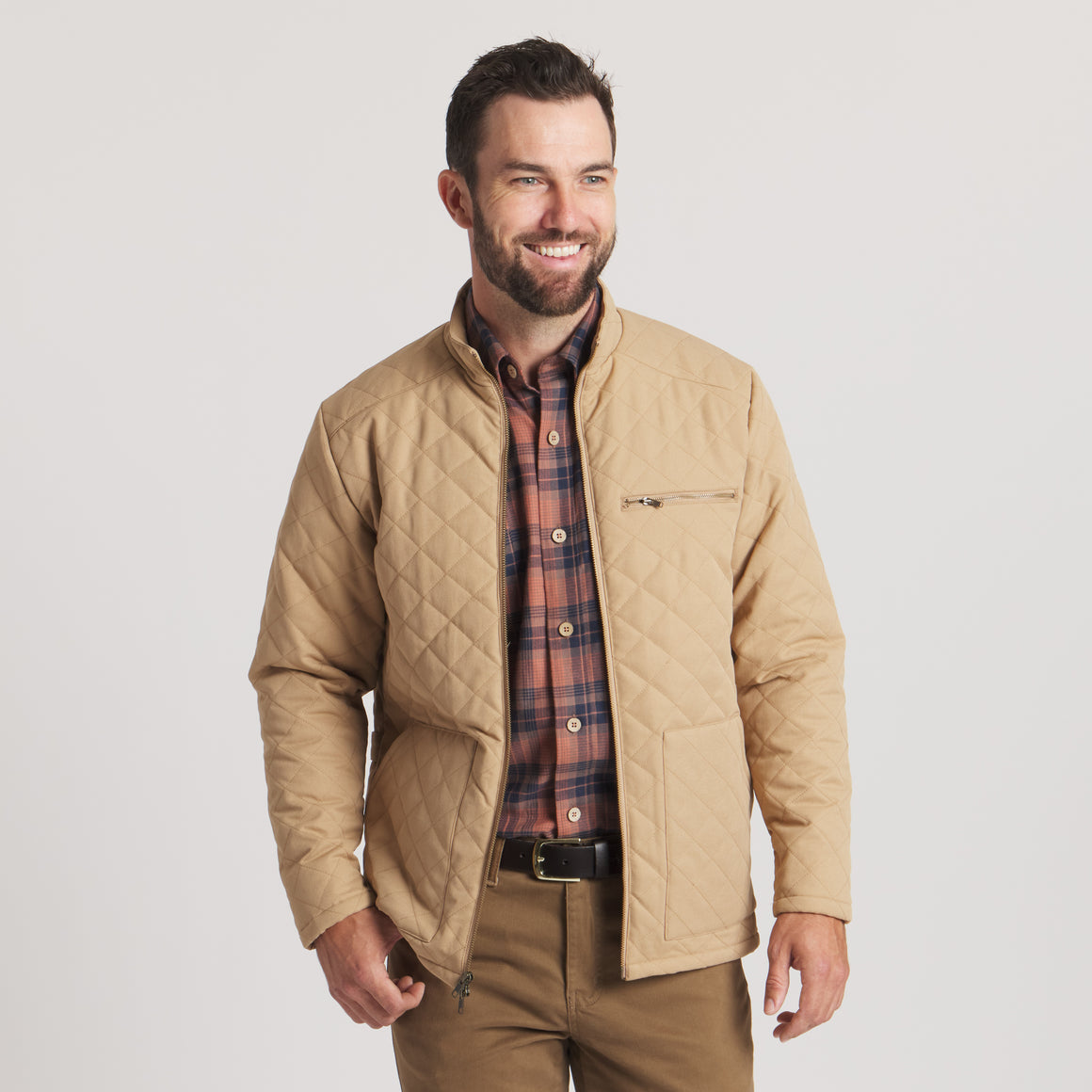 Khaki Quilted | On Model | Front