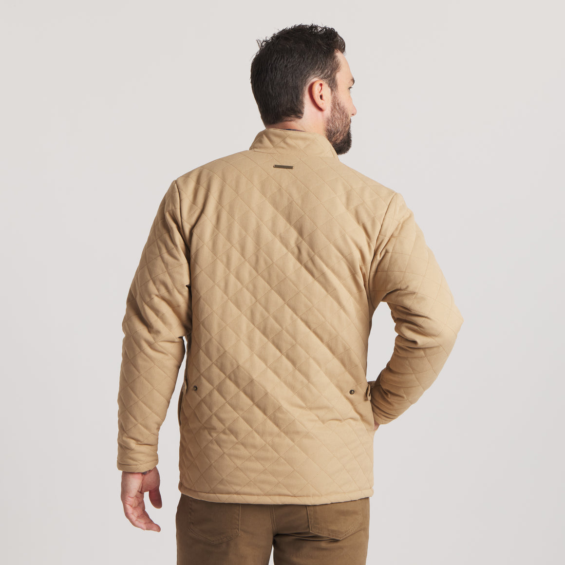 Khaki Quilted | On Model | Back