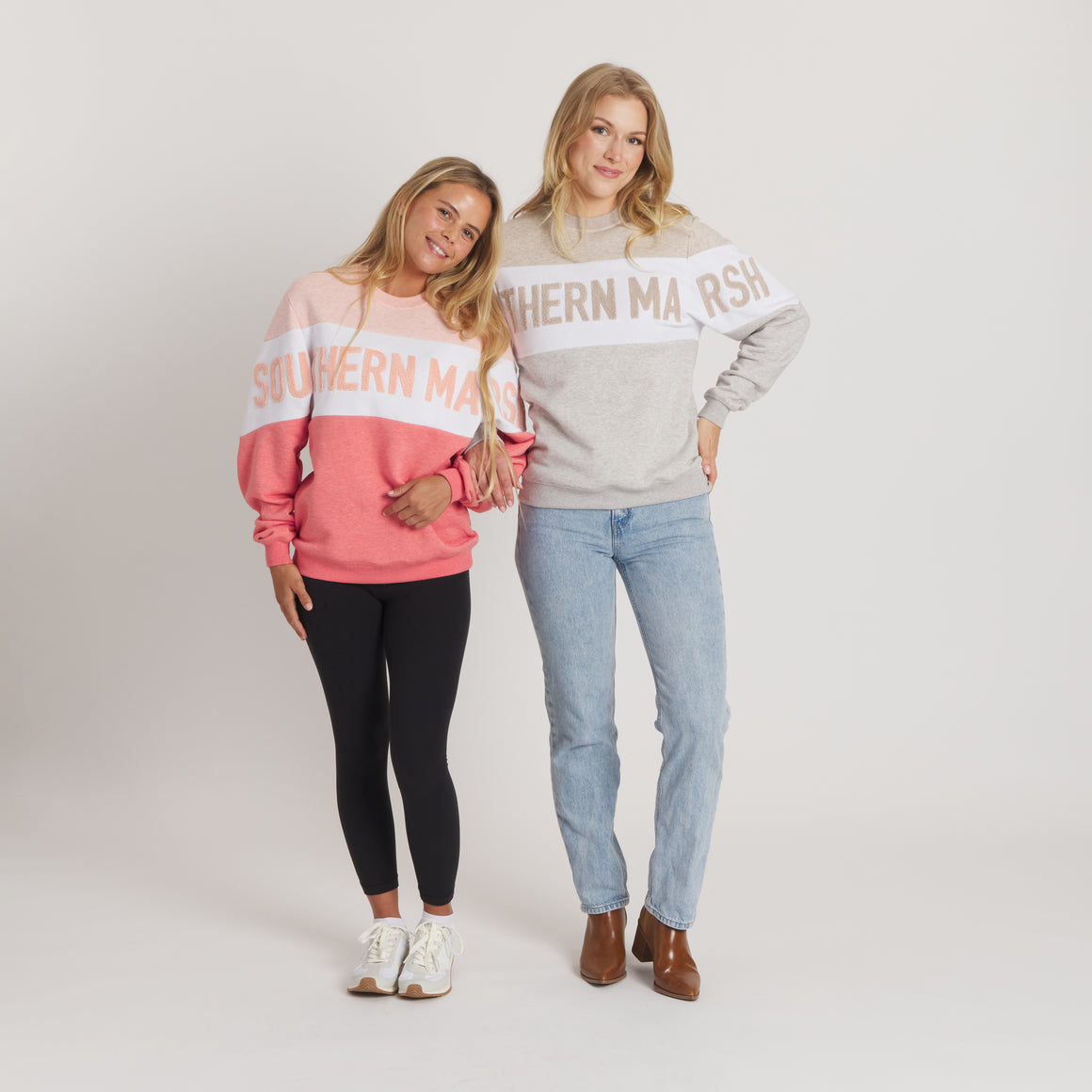 Peach  &  Pink | On Model side by side
