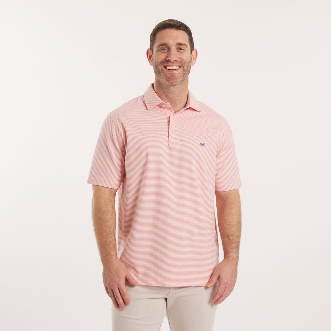 Coral Relaxed Stripe | On Model Front