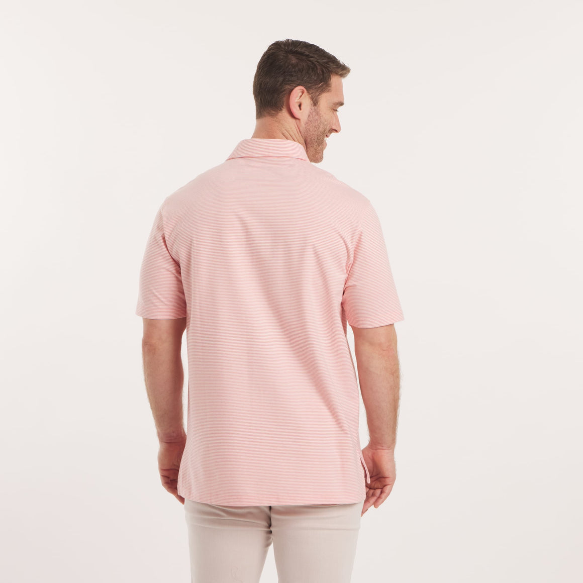 Coral Relaxed Stripe | On Model | Back