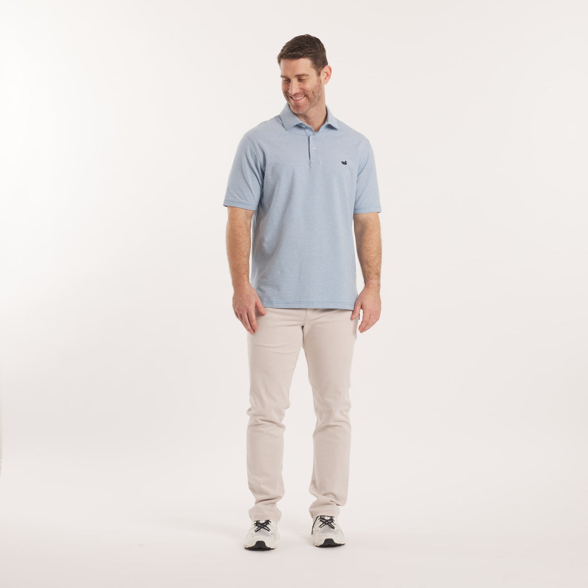 French Blue Relaxed Stripe | On Model | Front 2