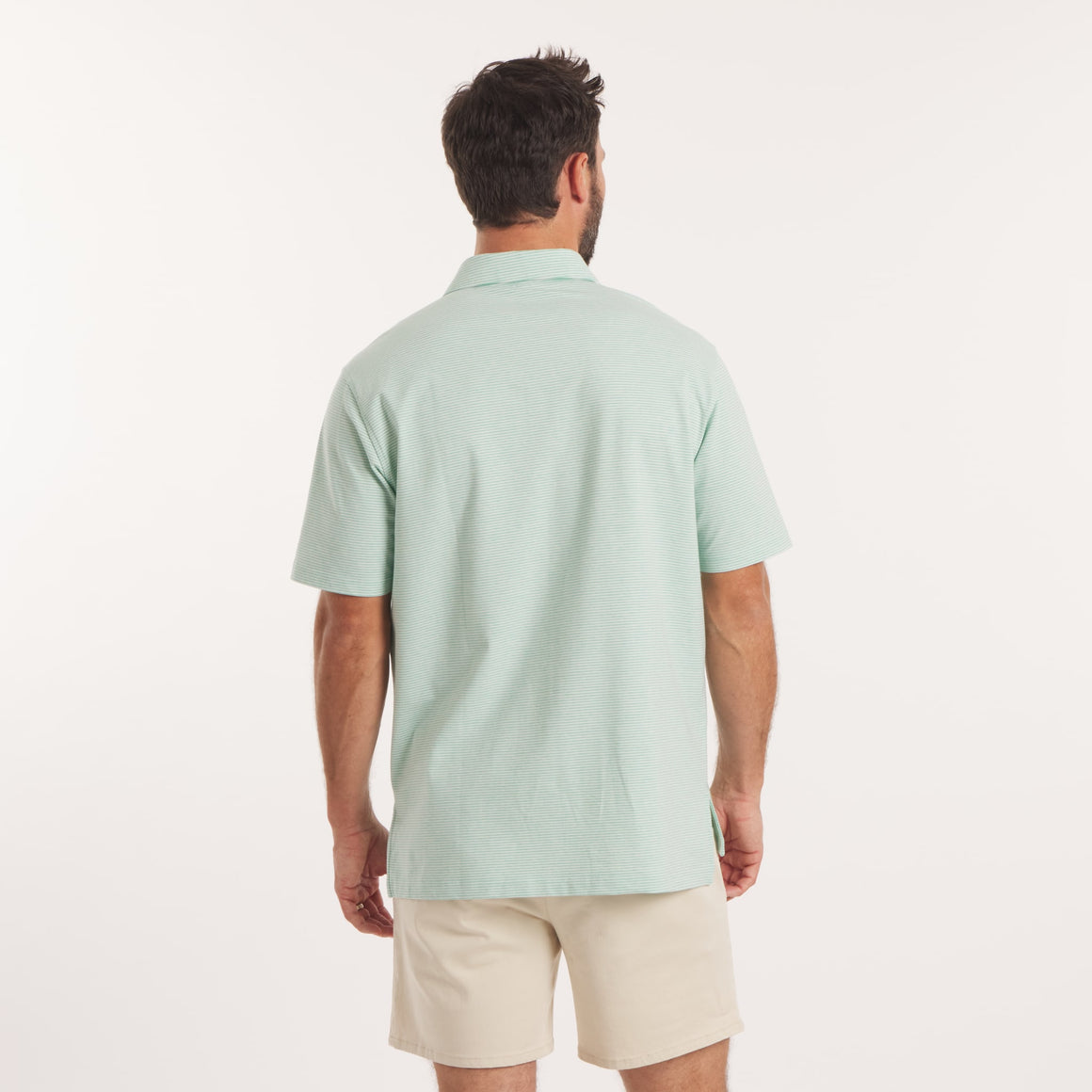 Mint Relaxed Stripe | On Model | Back